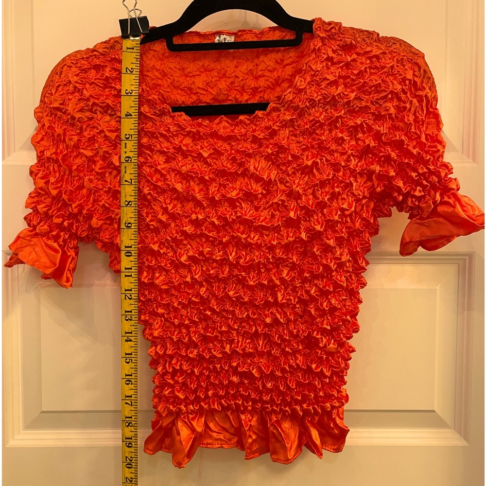 F-C unique bubble top stretch to medium fit Orange